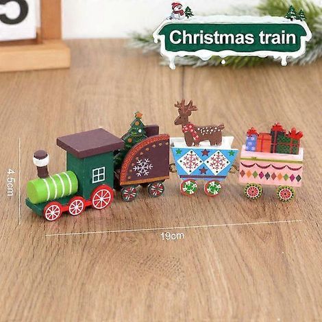 Train de Noël en bois, décorations de Noël pour la maison, ornement de sapin de Noël, cadeau pour enfants, bonne année, Style 4 (1/5)