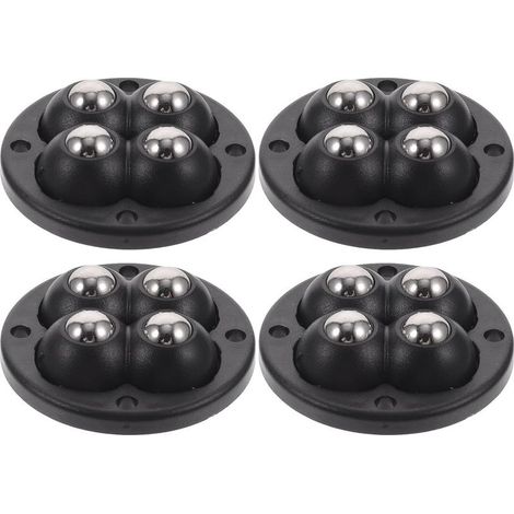 Lot de 4 Roulettes Autoadhésives 360° en Abs et Acier Inoxydable pour Boîte de Rangement,Mouvement Facile sans Perçage,pour Meubles et Valises (1/5)