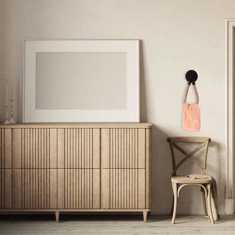 Porte-Rouleau Wc - Support Mural En Fer Avec Corde De Chanvre - Pour Salle De Bain Et Toilettes - 1 Pièce (1/5)