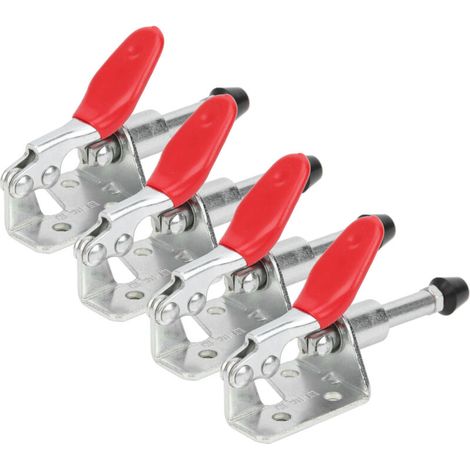 4-teiliger, feststehender Kippschraubstock, 45 kg Tragkraft, manuelles Schnellspannwerkzeug mit Druck-Zug-Mechanismus