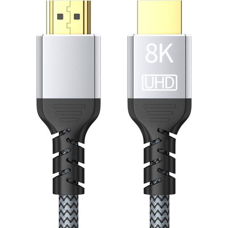Câble HDMI 8K 60Hz 4K120 HzHaute Vitesse 48Gbps Cordon Dolby Compatible avec Fire TV/Roku TV/PS5/Xbox Series X/Samsung - 5m (1/5)