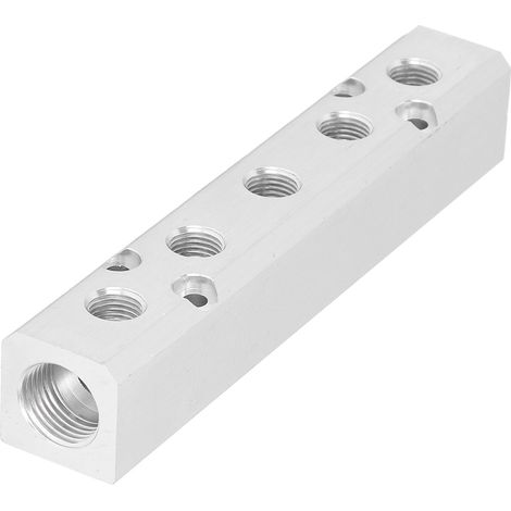 Bloc de distribution d'air pneumatique G1/2 entrée G1/4 sortie 30x30mm SY30‑02‑5F (1/5)