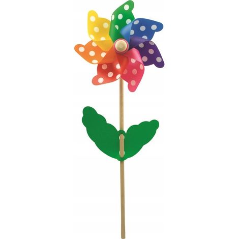 Girandola in legno a pois colorati, 58 cm