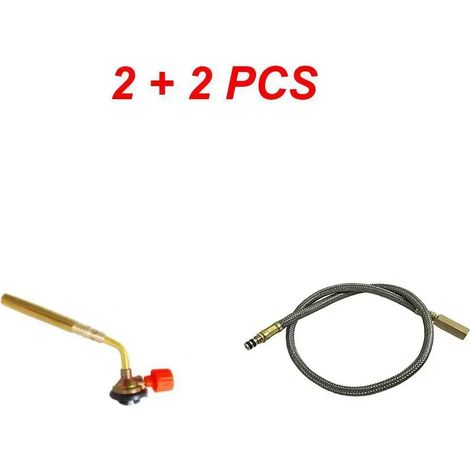 Pistolet à gaz portable avec tête de pulvérisation, brûleur à gaz de soudage haute température, torche à gaz, accessoire pour équipements de chauffage de camping, barbecue et réchauds portables (1/5)