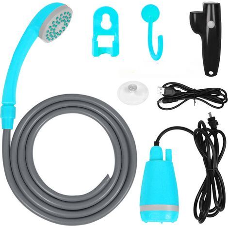 Pair Outdoor Dusche Tragbare Camping Dusche - Wiederaufladbarer Akku - Mit Duschkopf & Schlauch - Für Camping, Wandern, Reise - Outdoor Dusche für Garten, Strand