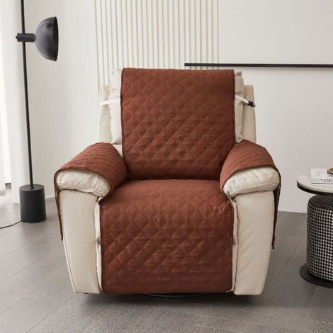 Housse de Fauteuil Inclinable - Protege de Meubles Lavable - Brun (1/3)