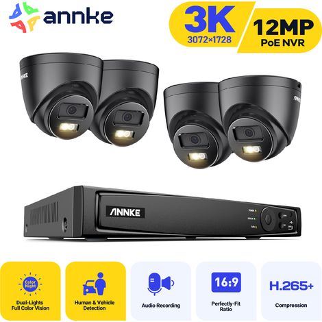 ANNKE 5MP PoE Kit Videosorveglianza Cablato 4 Telecamere PoE Sistema di Telecamere di Sicurezza Colori Visione Notturna (1/5)
