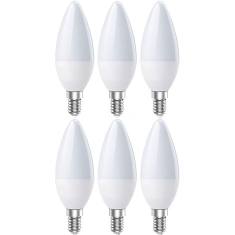 Lampadina LED E14, lampadina a candela E14, bianco freddo 6500 K, 5 W, 600 lumen, equivalente a lampadine alogene da 60 W, angolo del fascio di 20° (1/4)