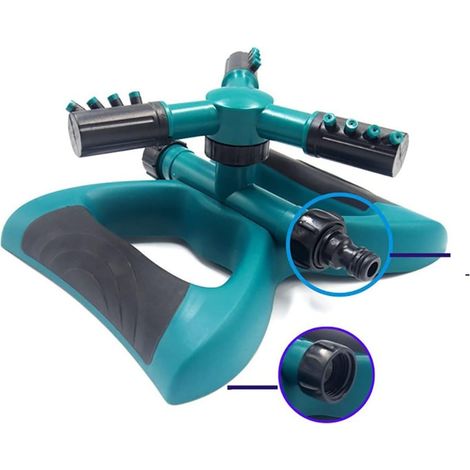 Goutteur d'irrigation de jardin à effet de serre à trois bras, arroseur rotatif automatique à 360 degrés (1/5)