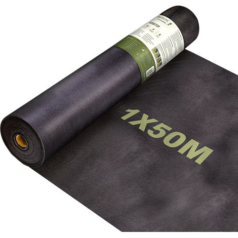 Mobiclinic®, Telo Pacciamatura, Geotessile, 150 g/m² Alta Grammatura, 1x50 m, Resistente ai Raggi UV e agli Strappi, Rete Anti-Erbacce, Permeabile all'Acqua, Traspirante, Giardino e Serra, HerbStop (1/5)