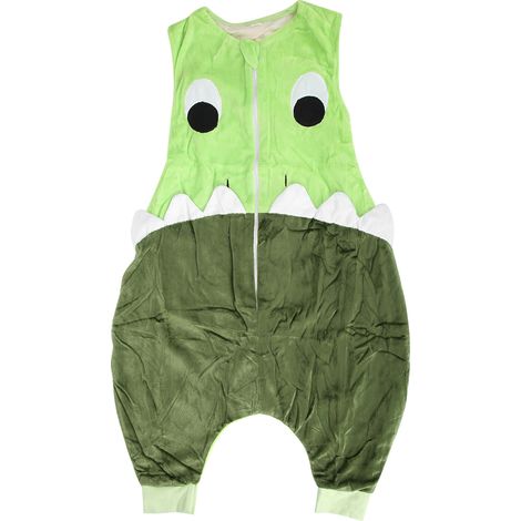 Sac de couchage bébé coton doux anti-coup de pied, gigoteuse sans manches vert M (3-5 ans) (1/5)