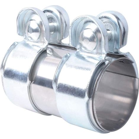 Raccord de tuyau d'échappement 50 mm en acier inoxydable - Collier d'échappement universel avec 2 colliers d'échappement (Ø 50 mm / L 95 mm) (1/4)
