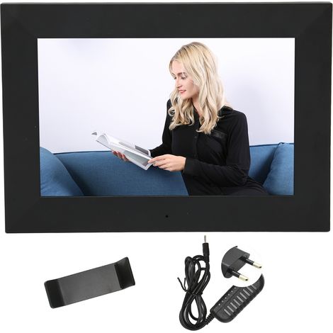 Cadre photo numérique WiFi 8 pouces écran IPS tactile, partage photos vidéos, cadre intelligent avec 16Go de stockage, mural, noir, prise UE (1/5)