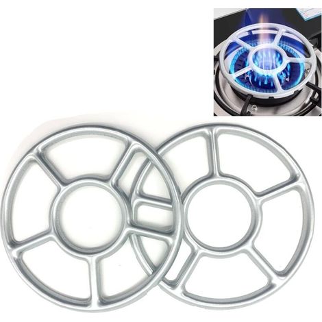 2PCS Réducteurs à gaz en pour plaque Réducteurs de Gaz Support Wok à Gaz de Support de Wok Anneau à Gaz Cuisinière Gaz Support à gaz de cuisine pour pot de café chaud Moka (6.1in/15.5cm) (1/4)