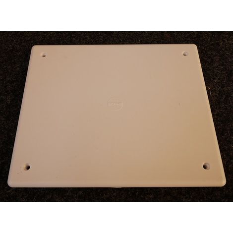 Couvercle rectangle 160x130mm plastique blanc à vis pour boite d'encastrement WBOX