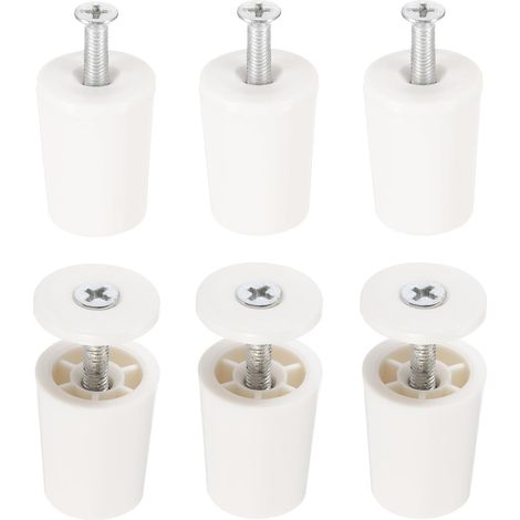 Butée Volet Roulant 28mm Butée de Volet Roulant Bouchon d'Arrêt en Plastique avec Rondelles et Vis pour Volets Roulants Lames de Volets Roulants, Blanc (1/5)