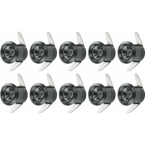 10pcs 1W Mini LED Spots Encastrables avec Transformateur Séparé pour Vitrine Cuisine Escaliers Placard 90-265V AC [Classe énergétique A++] (1/5)