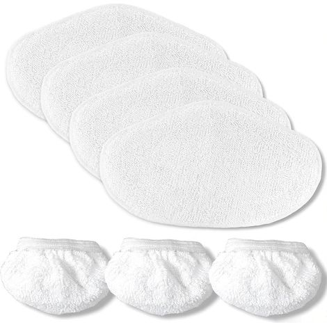 Serpillières Microfibres pour Polti Vaporetto PAEU0332 SV440 Double, SV450, SV460, 4 Lingettes de nettoyage, 3 PAEU0282 Sockettes de balai vapeur (1/5)