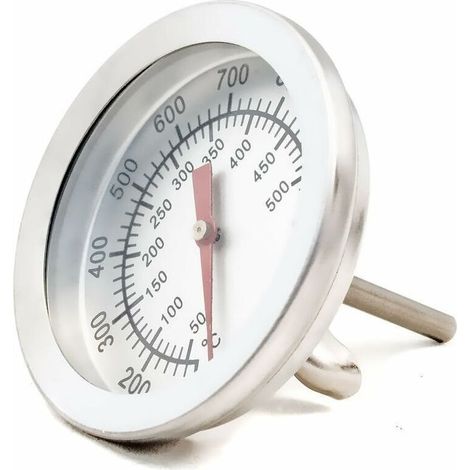 Termómetro de cocción analógico 10°C - 500°C – Sonda 3,8 cm – Pantalla Ø 5 cm – Conexión roscada Ø 8 mm para barbacoas y hornos (1/5)