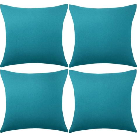 4er-Set dekorative Kissenbezüge für den Außenbereich, wasserdicht, quadratisch, für Terrasse, Balkon, Garten, Kissenbezug für Couch, Bett, Deck, Sofa, Zelt, 45,7 x 45,7 cm (Blaugrün)