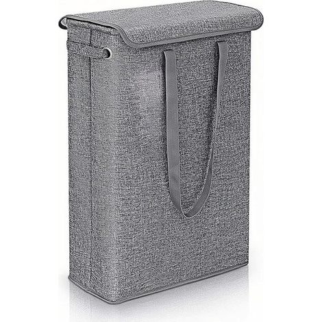 Cesto ropa sucia 45 litros, cesto ropa tapa, cesto ropa sucia portátil Cesto ropa estrecho, cesto ropa angosto cesto plegable ropa sucia, gris (1/5)
