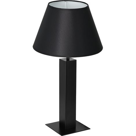 Lampe de table métal noir abat-jour blanc 56cm E27