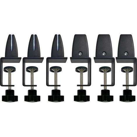 Lot de 6 clips de support antiéternuements pour panneau de 0,3 cm à 2,5 cm d'épaisseur, clips de séparation de bureau réglables, pince de séparation de bureau en aluminium (1/5)