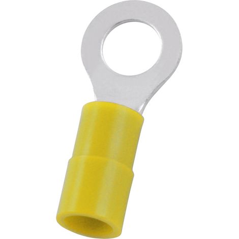 Cosses à œillet RS PRO, Isolé, Jaune, 6mm², 4.3mm, 9.5mm