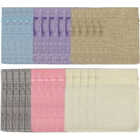 30 Sacs à cordon en lin 9x12cm 6 couleurs, poche antipoussière pour cadeaux de Noël, mariages, fêtes (1/5)