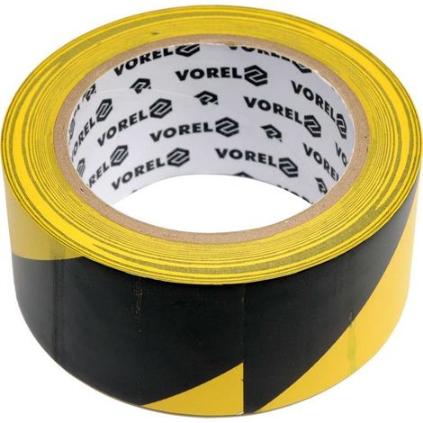 RUBAN D'AVERTISSEMENT VOREL (NOIR ET JAUNE) AVEC ADHÉSIF 75231 (1/2)