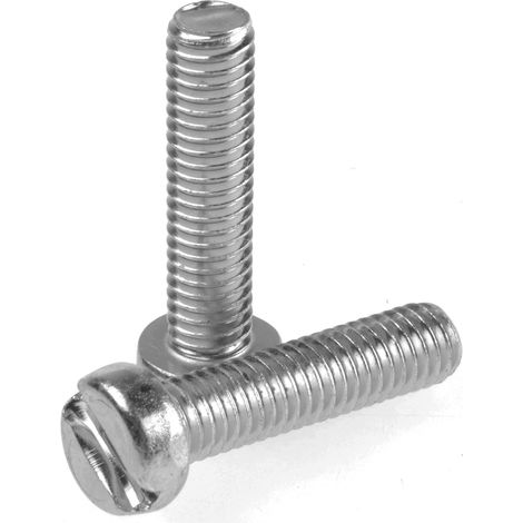 Vis à métaux RS PRO M6 à tête Cylindrique fendue en Acier, 25mm ( Prix pour Sachet de 100 )