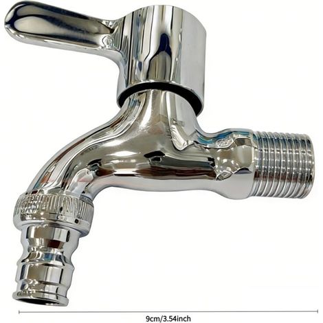 TAISHENGDA-Robinet de jardin en acier inoxydable 304, adaptateur pour robinets muraux d'extérieur, adapté aux jardins, balcons, balais à franges, éviers, etc. (Buse en cuivre T010 DN15)