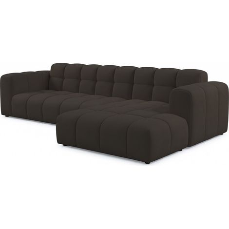 Selsey Boloon - Ecksofa L-Form, 3-Sitzer, rechts, Samt Braun, 300 cm (1/4)