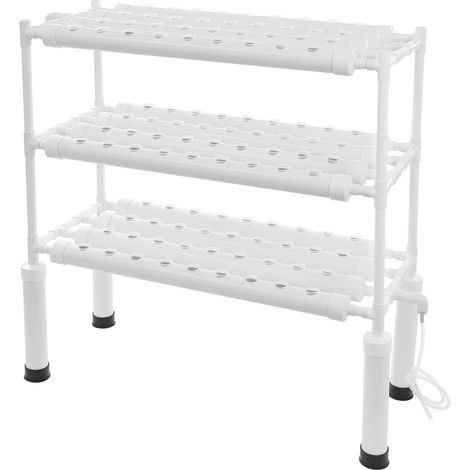 Système de culture hydroponique 108 emplacements pour plantes, kit de culture hydroponique à 3 étages avec pompe à eau et minuterie d'irrigation, étagère verticale en PVC pour légumes, herbes