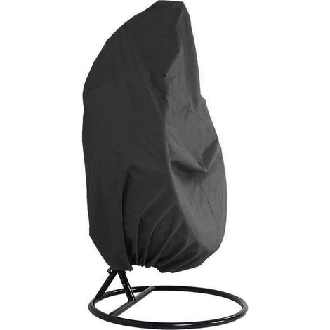 Housse de protection imperméable pour fauteuil suspendu de terrasse ou de jardin, en tissu Oxford 210D, style cocon, avec ourlet élastique et cordon de serrage. (1/5)