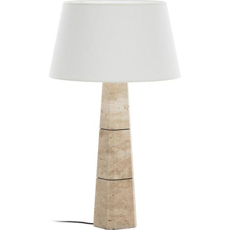 Lampe de table en travertin naturel - naturel et noir (1/5)