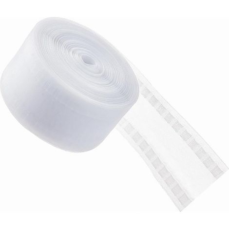 White nylon curtain fabric tape with hooks, Korean pleated universal fabric tape, high temperature resistant shaping hook tape. (1/5)