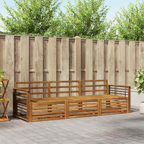 Outdoor-Sofagarnitur 3 pcs Natur Massivholz Akazie (1/5)