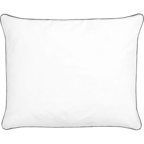 Almohada de algodón japara blanco plateado 50 x 60 cm relleno poliéster ribete Pelister (1/5)