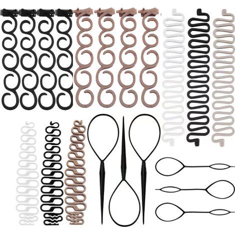 20-teiliges Haarstyling-Set – DIY-Flechtset mit Styling-Zubehör – Schnelle und einfache Spiralzöpfe (1/5)