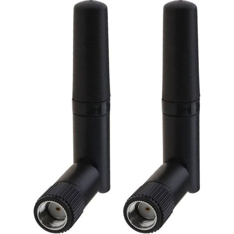Bardusch - Lot de 2 Mini antennes WiFi Double Bande 2,4 GHz 5,8 GHz RP-SMA mâle à Angle Droit pour Carte réseau PCI,PC,Ordinateur de Bureau (1/4)