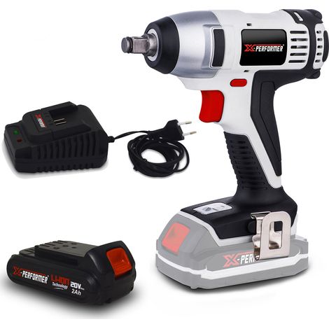 Boulonneuse à batterie 20V X-Performer XPIW20LI - Lampe LED - Couple: 180Nm + Batterie 2 Ah et chargeur inclus