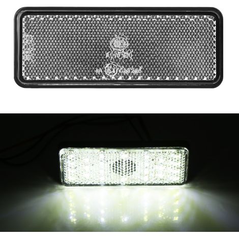 Feu arrière LED rectangulaire universel pour moto scooter cyclomoteur, lampe de stop et feu de position blanc (1/4)