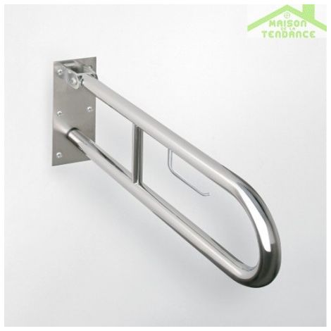 Barre d'appui U HELP 813 acier brossé et supp. papier toilette 82,9 cm (1/2)