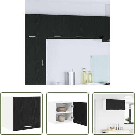 vidaXL Meuble suspendu - Armoire suspendue Chêne noir et Blanc 40 x 31 x 40 cm (1/5)