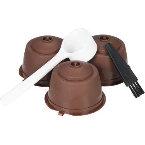 3er-Set Dolce Gusto Kaffeekapseln, wiederverwendbar, mit Löffel und Bürste (1/5)