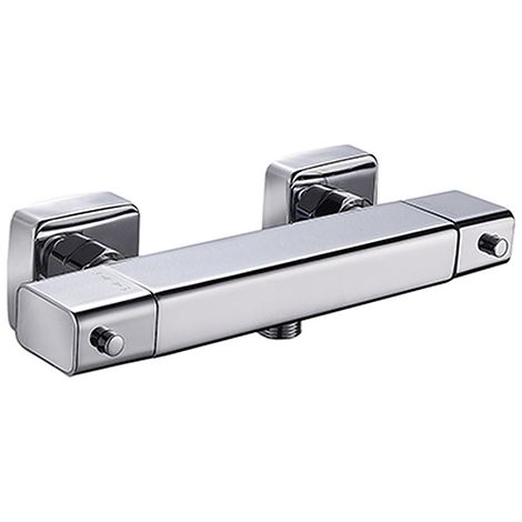 Edouard Rousseau – Mitigeur Thermostatique Douche KASAI Chromé – Cartouche Thermostatique – Bouton Éco-Stop – Corps Froid – Entraxe 150 mm (1/2)