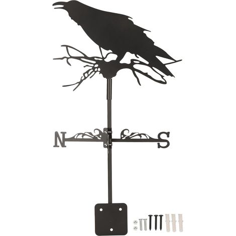 Iron Wind Vane for Outdoor Garden, Metal Weathervane for Farm Decoration, Waterproof, Weather Indicator, Easy to Install (1/5)