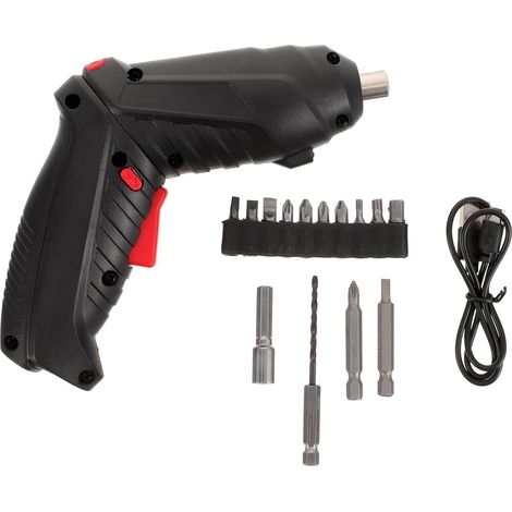 Tournevis 1 Set Rechargeable Multifonction Électrique Noir Batterie 1800 Mah Incluse, Câble USB Fourni, Abs et Fer, Format Compact pour Jouets et Montage de Meubles (1/5)