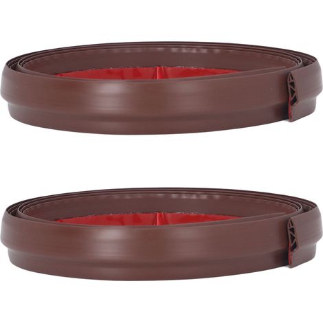 Joint d'étanchéité inférieur de porte creux à trois couches, joint de bas de porte insonorisé avec bande adhésive anti-insectes et coupe-vent, marron autocollante 50 mm (1/5)